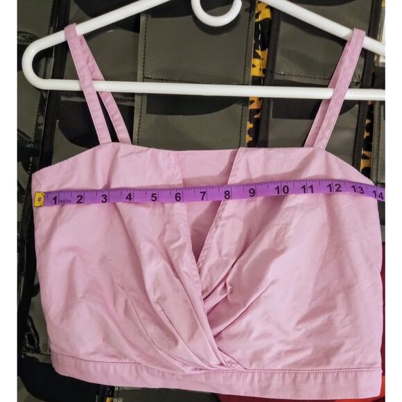 Banana Republic Poplin Pleated Lavender Cropped Tank and Midi Skirt Set SZ 2 - Picture 10 of 10